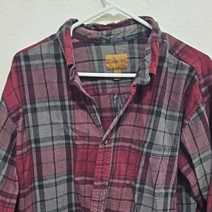 St John's Bay Red Casual Button Down Shirt